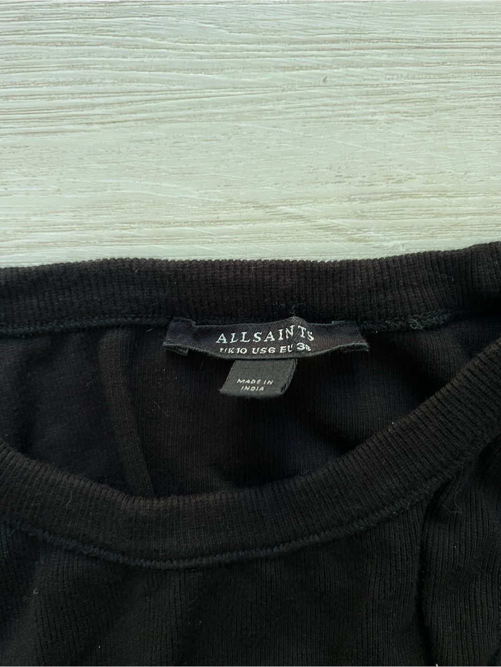All Saints Black Ribbed Tank US 6